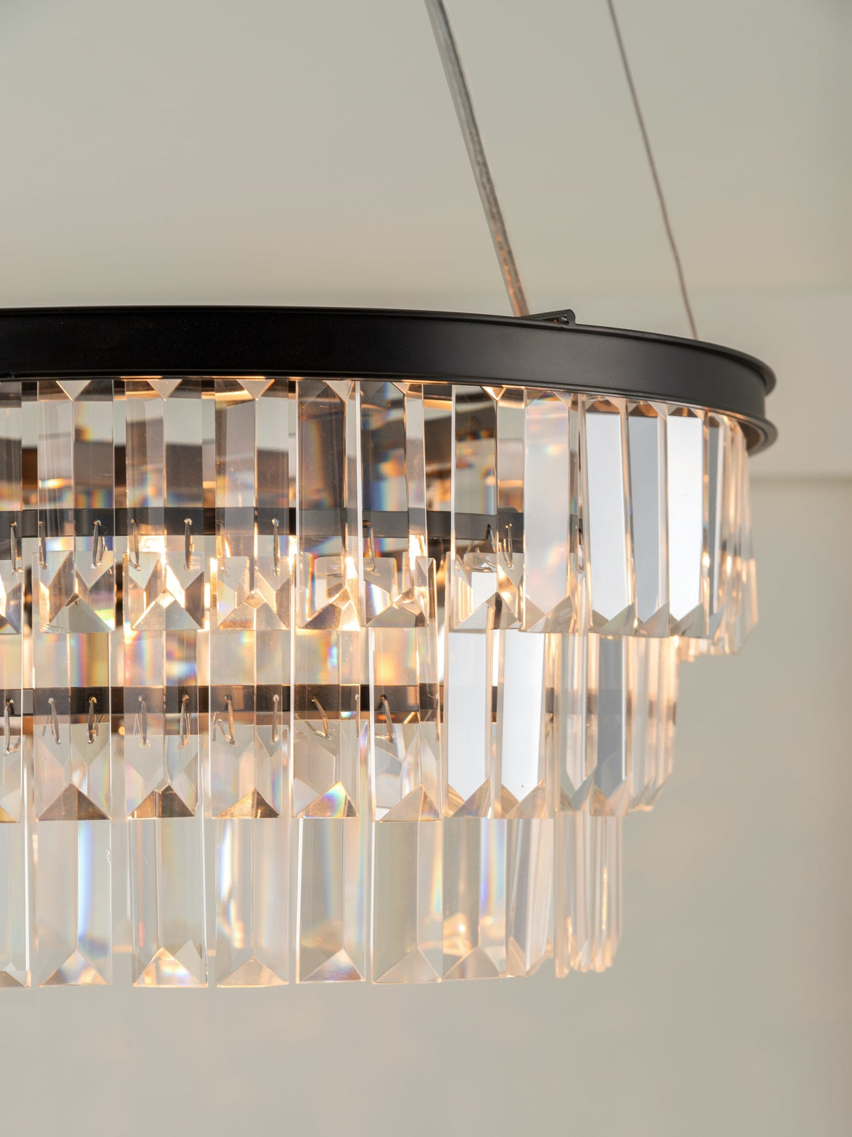 Alila - 5 light graphite silver tiered crystal glass chandelier