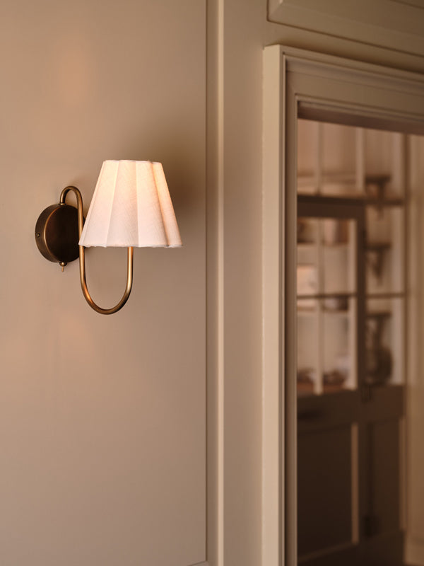 Aston aged brass wall light