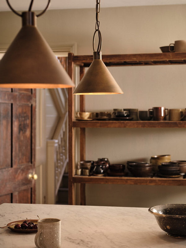 Bladen small aged brass pendant