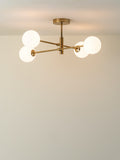Chelvara - 4 light brass and opal flush