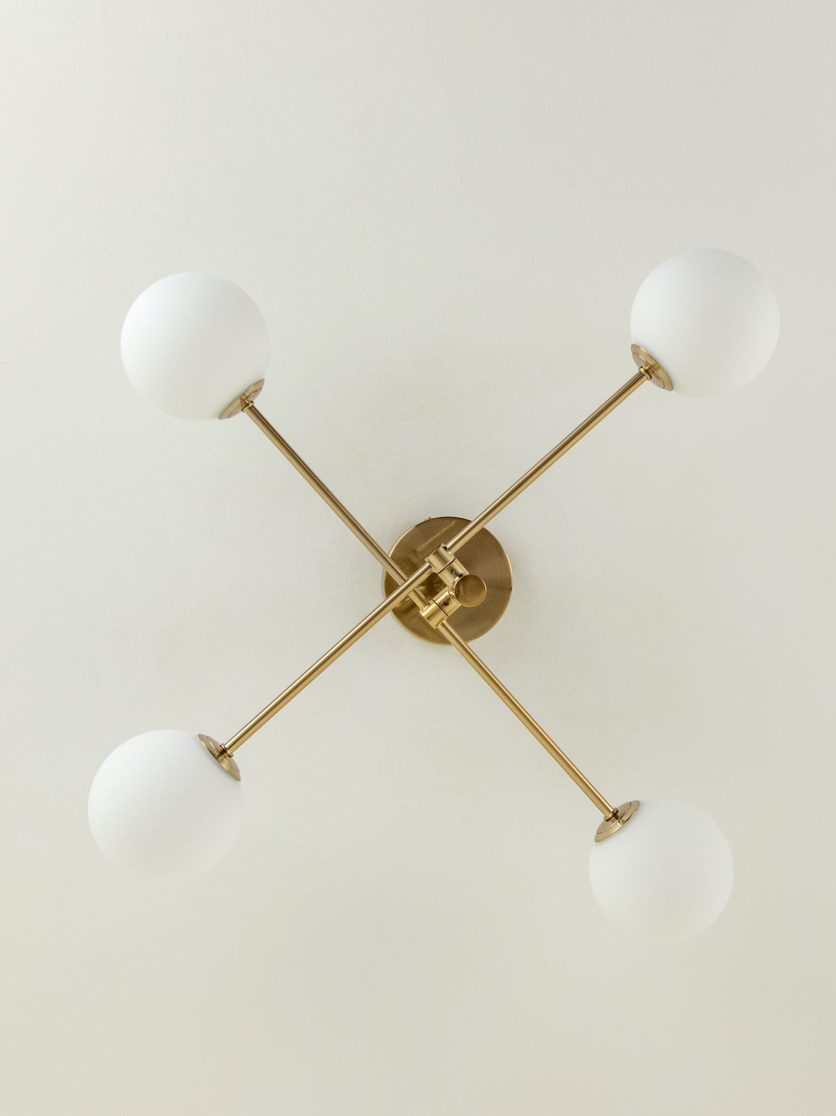 Chelvara - 4 light brass and opal flush