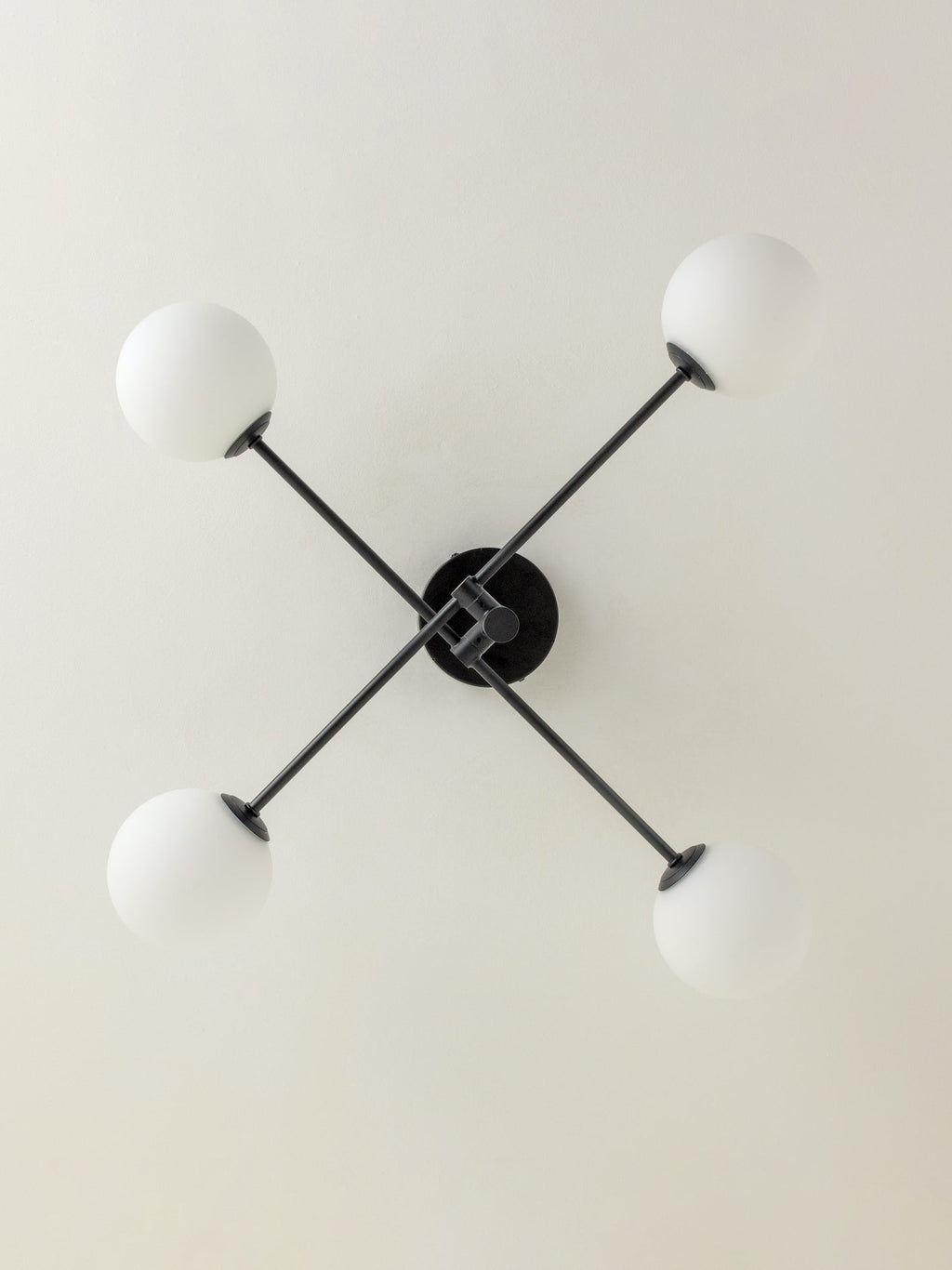Chelvara - 4 light matt black and opal flush