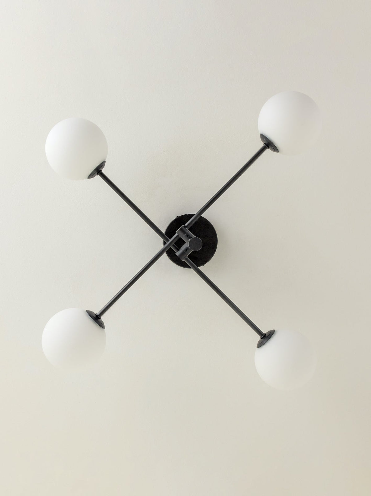 Chelvara - 4 light matt black and opal flush