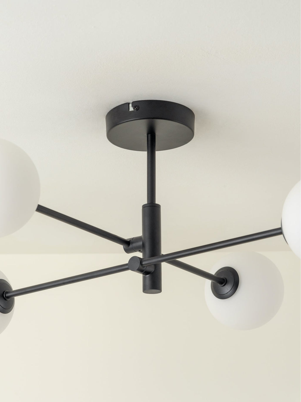 Chelvara - 4 light matt black and opal flush