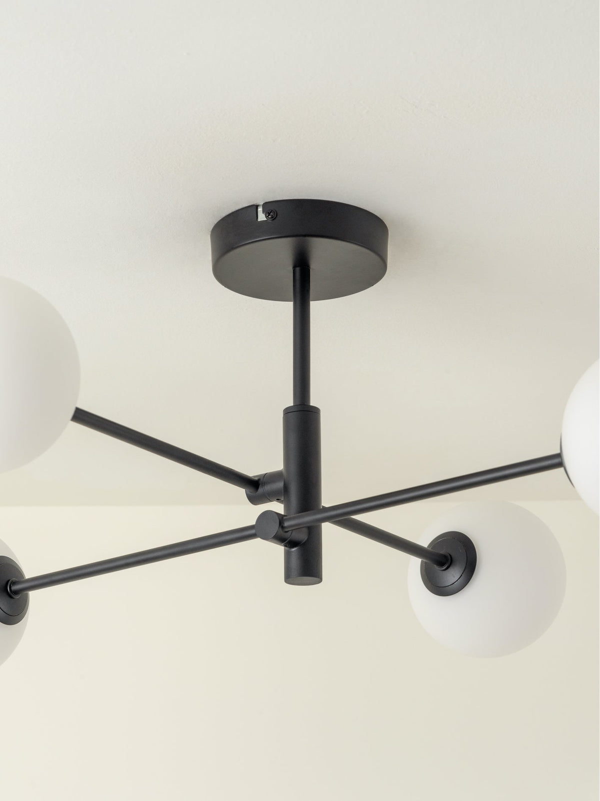 Chelvara - 4 light matt black and opal flush