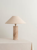 Denari - 1 light small brown marble cylinder table lamp