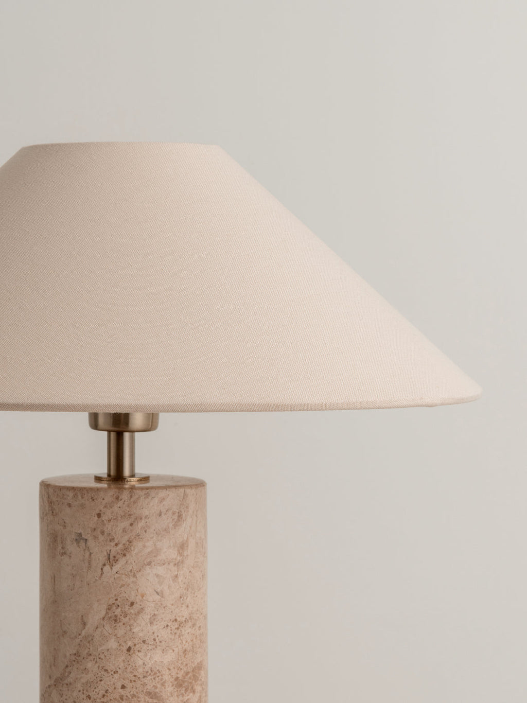 Denari - 1 light small brown marble cylinder table lamp