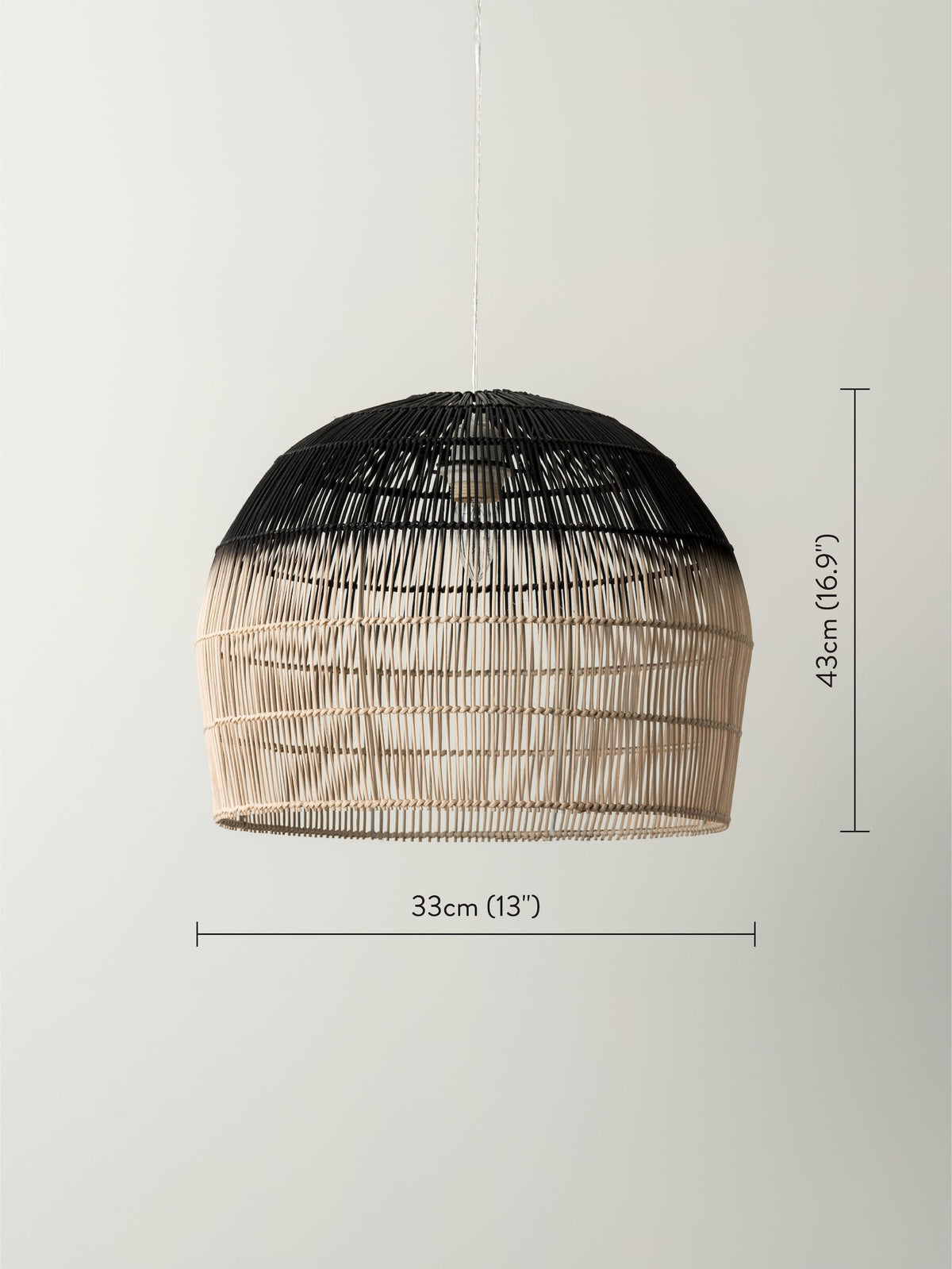 Bilu - black and natural ombre pendant light