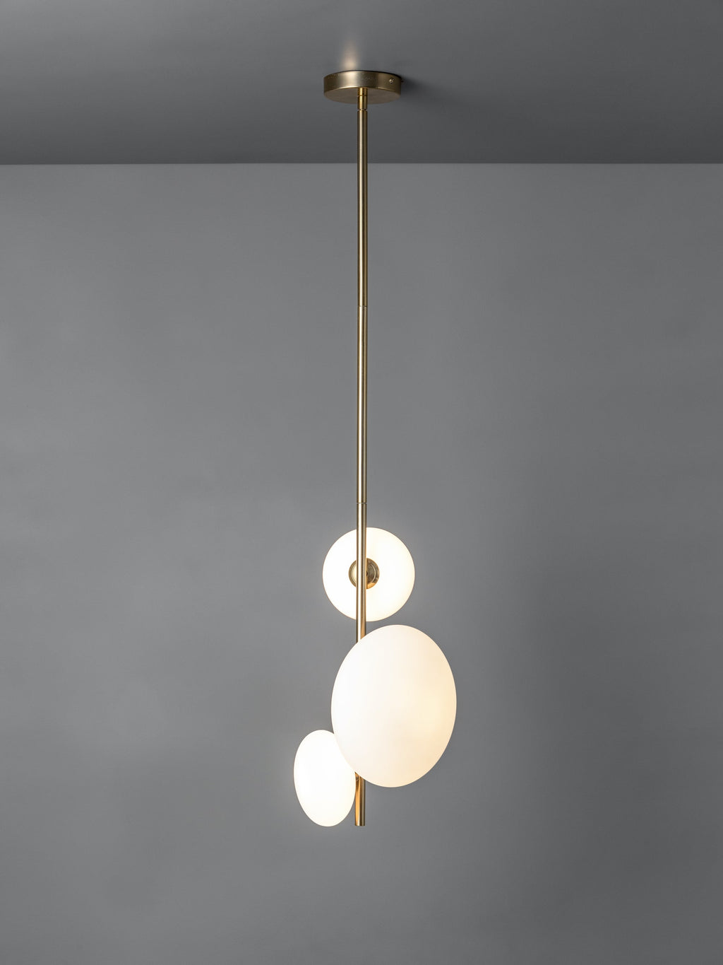 Imperial - 3 light brass and opal pendant