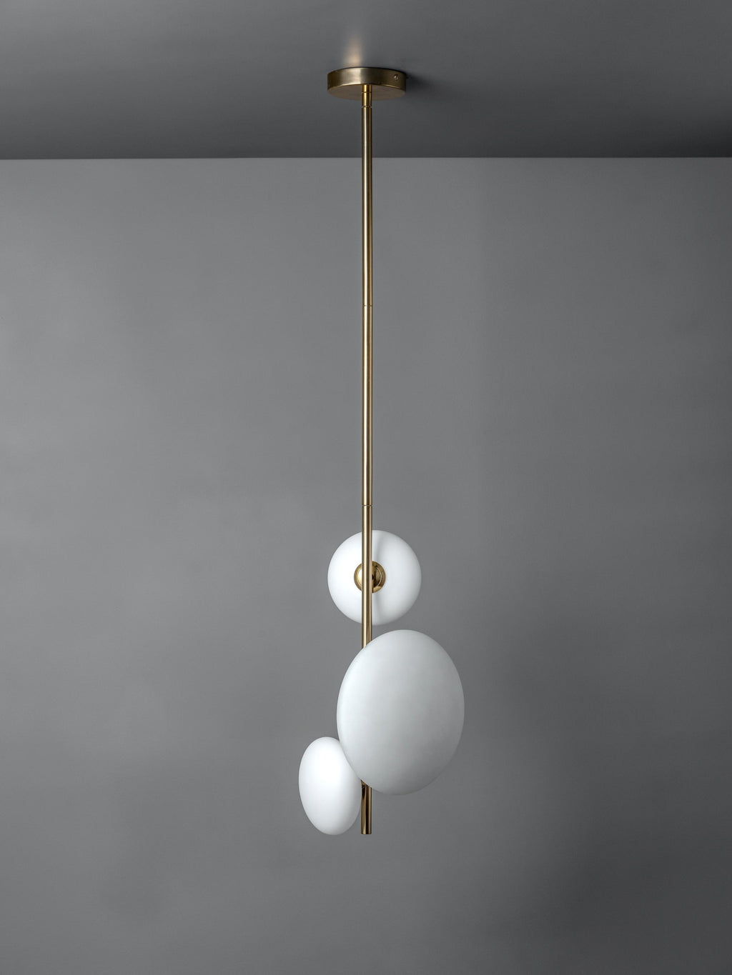 Imperial - 3 light brass and opal pendant