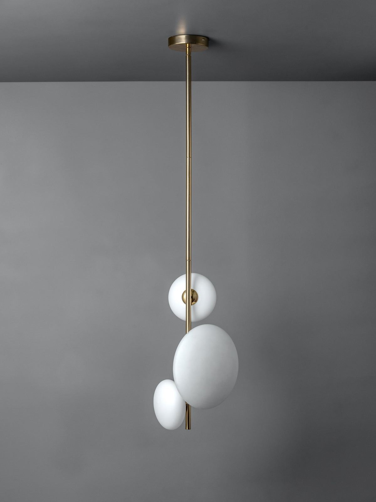 Imperial - 3 light brass and opal pendant