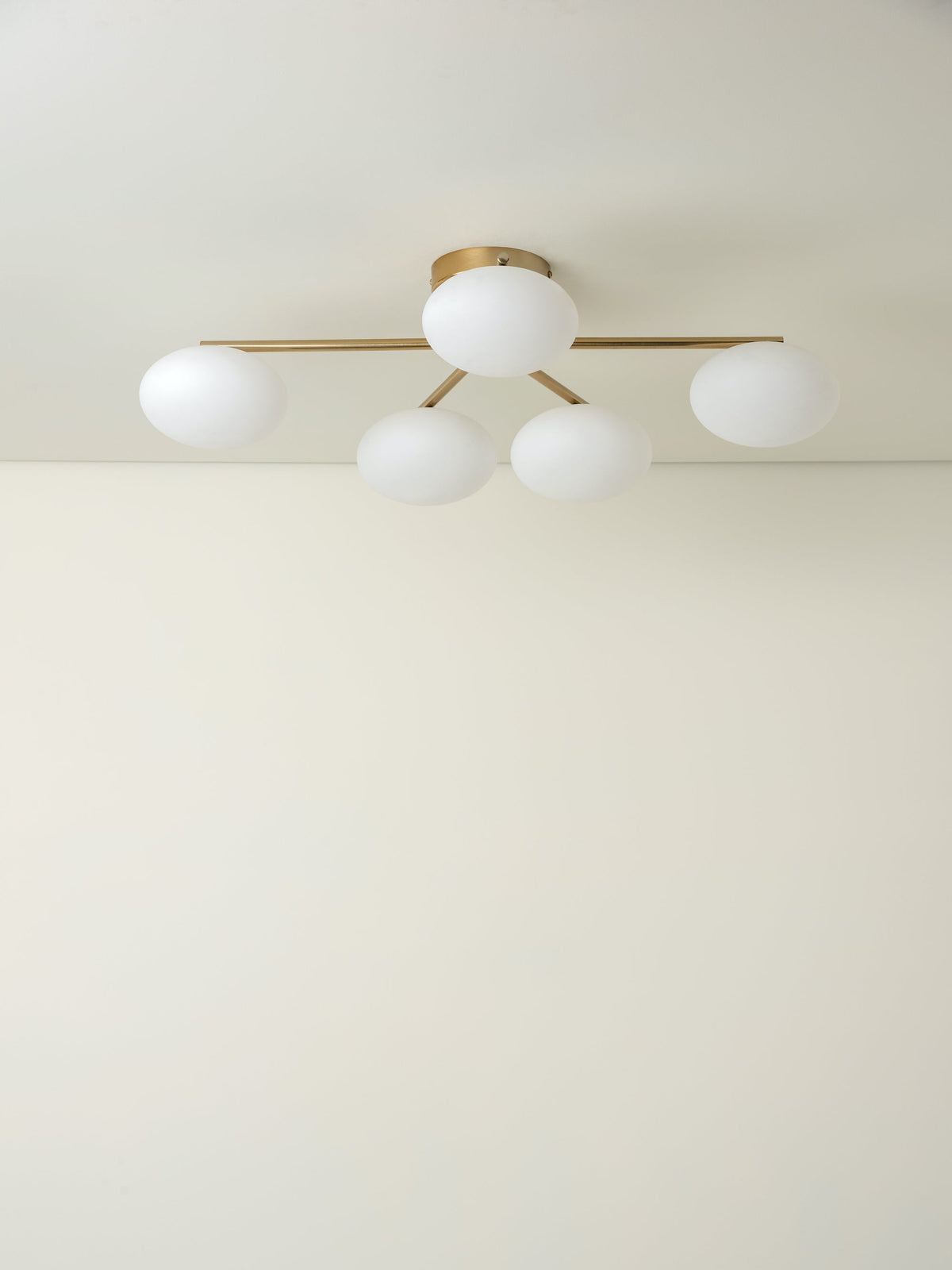 Imperial - 5 light brass and opal flush