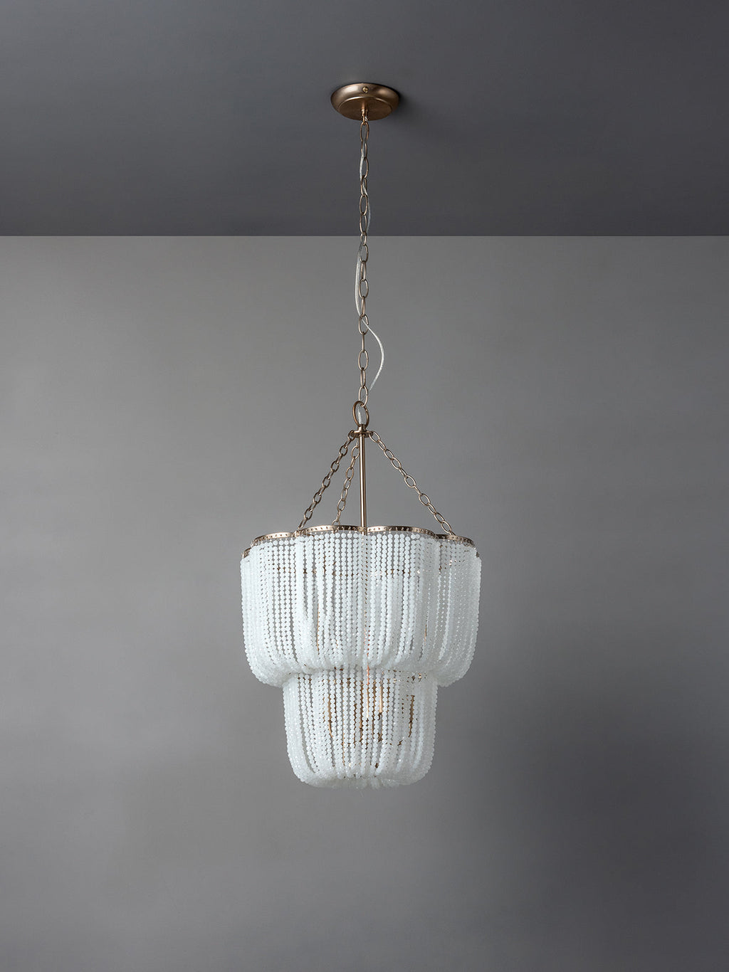 Pello - 4 light white scalloped chandelier