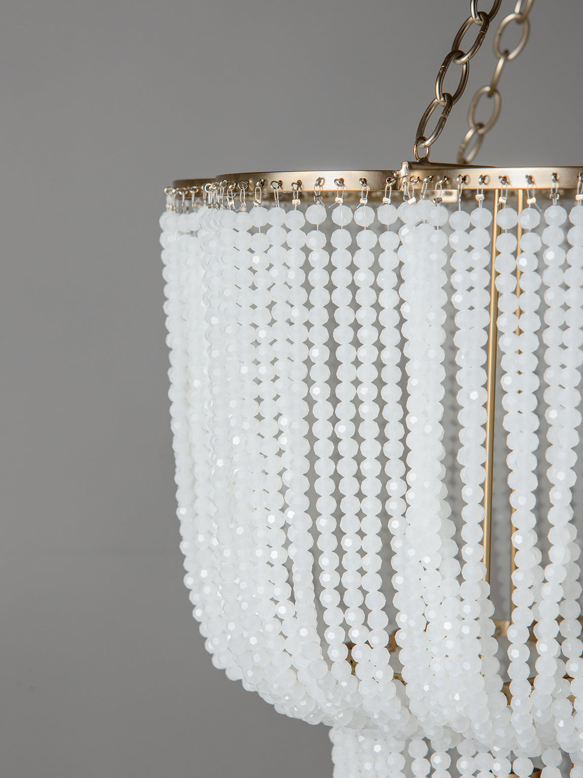 Pello - 4 light white scalloped chandelier