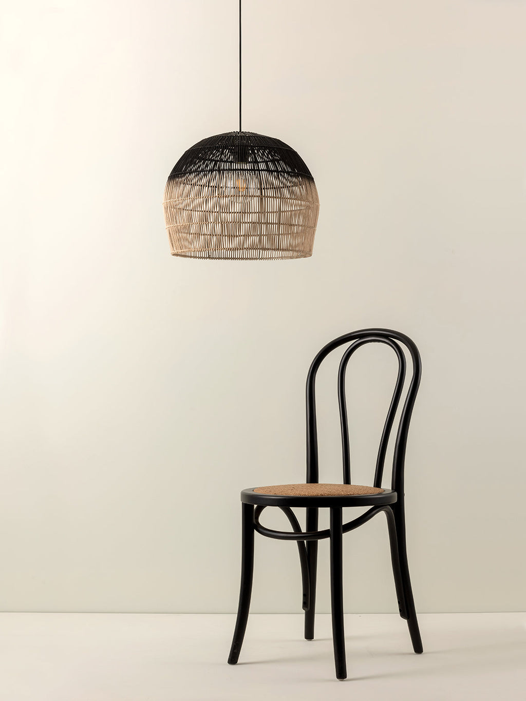 Bilu - black and natural ombre pendant light