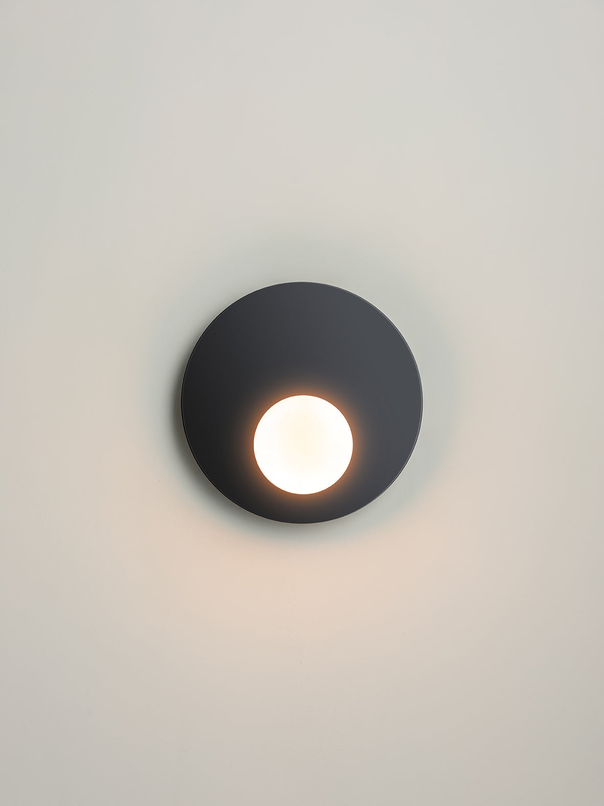 Luna - 1 light matt black wall light