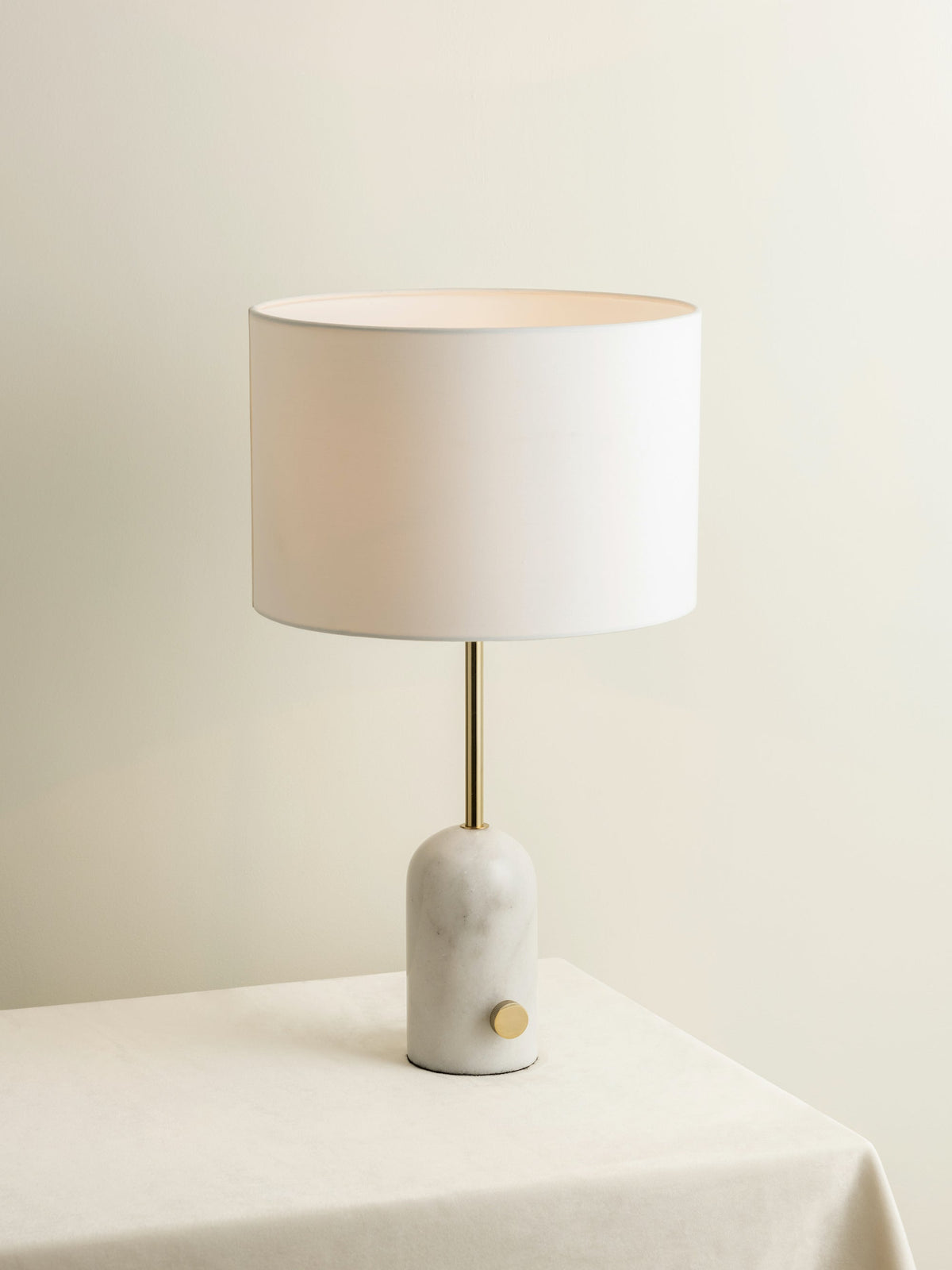 Penn - white marble and brass table lamp