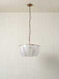 Astera - 4 light alabaster curved glass chandelier