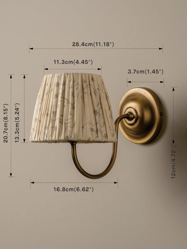 Ashbury aged brass wall light