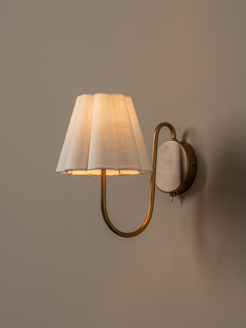 Aston aged brass wall light