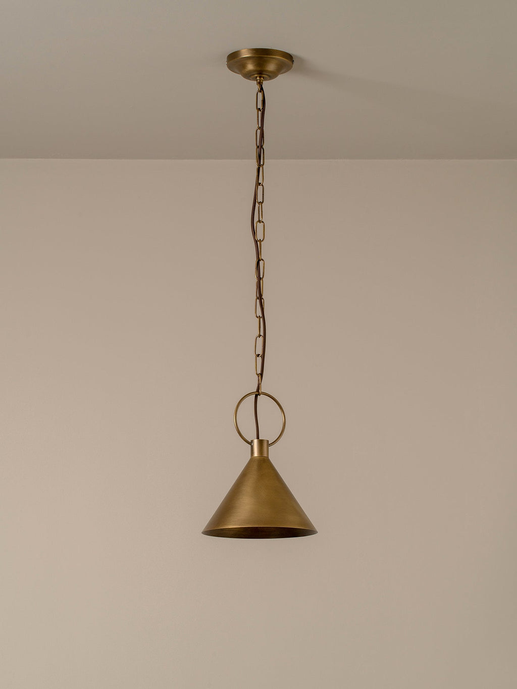 Bladen small aged brass pendant