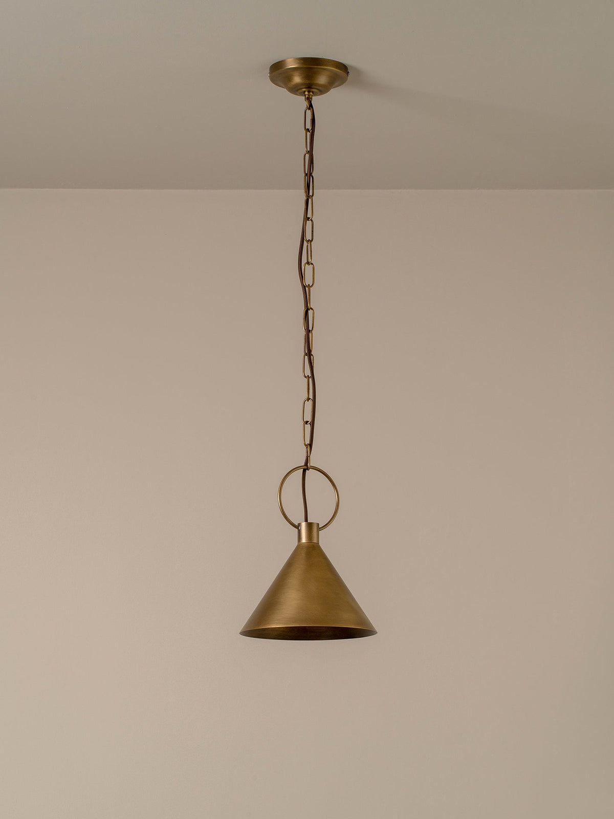 Bladen small aged brass pendant
