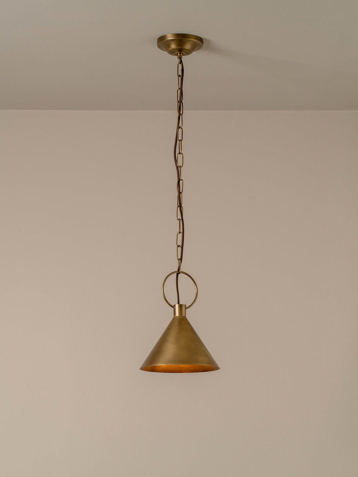 Bladen small aged brass pendant