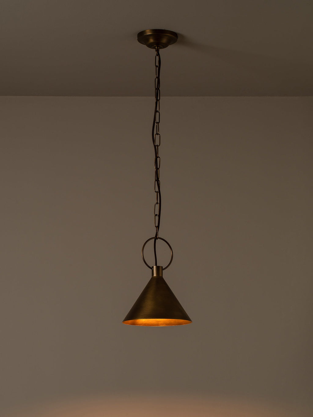 Bladen small aged brass pendant