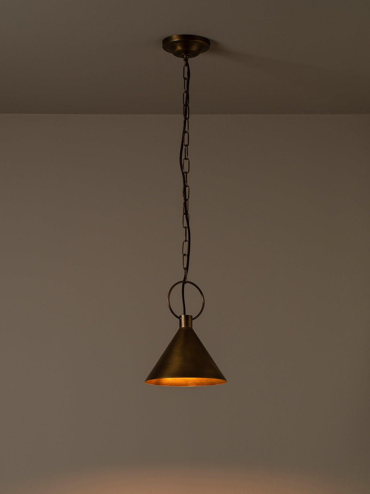 Bladen small aged brass pendant