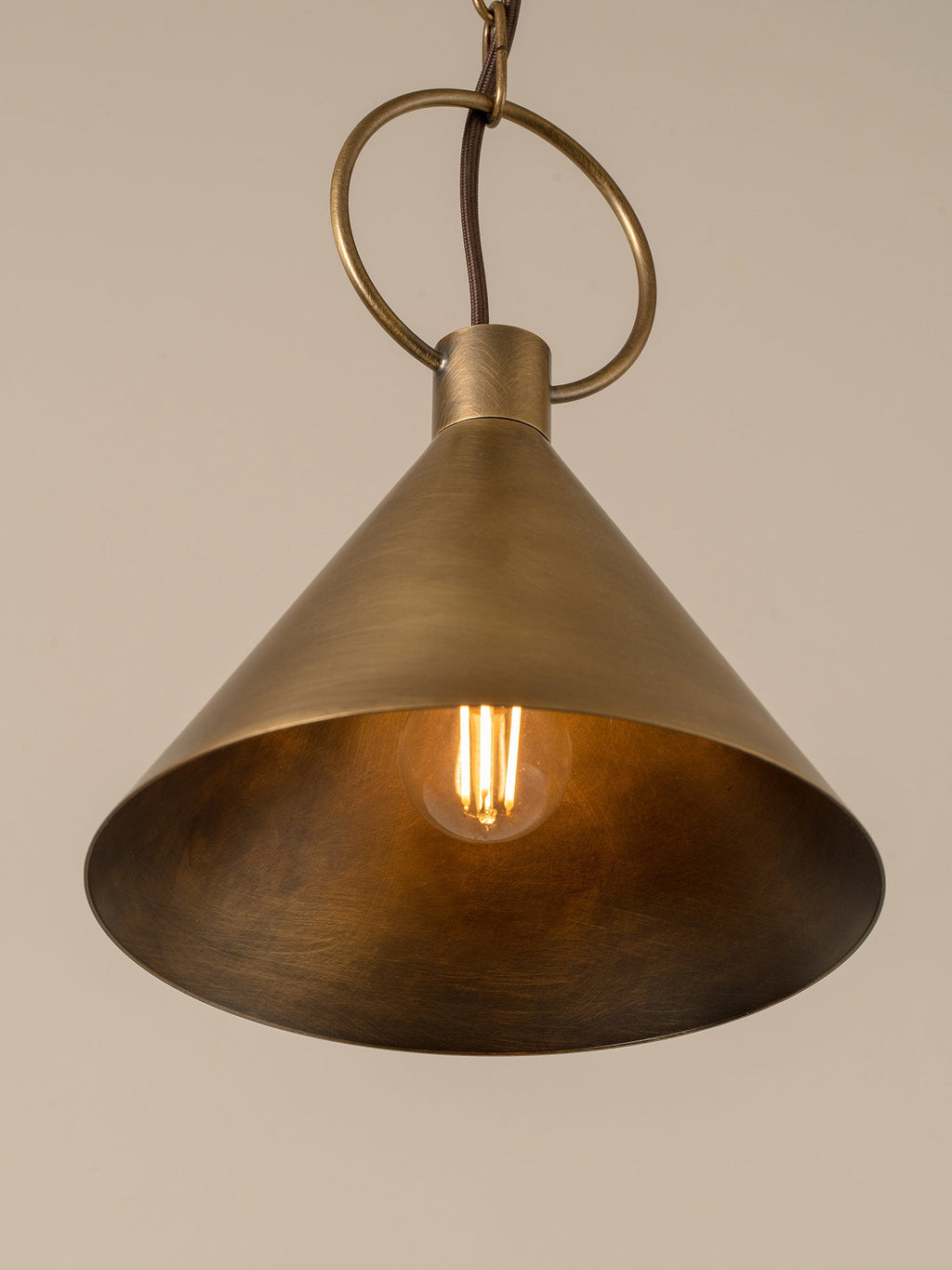 Bladen small aged brass pendant