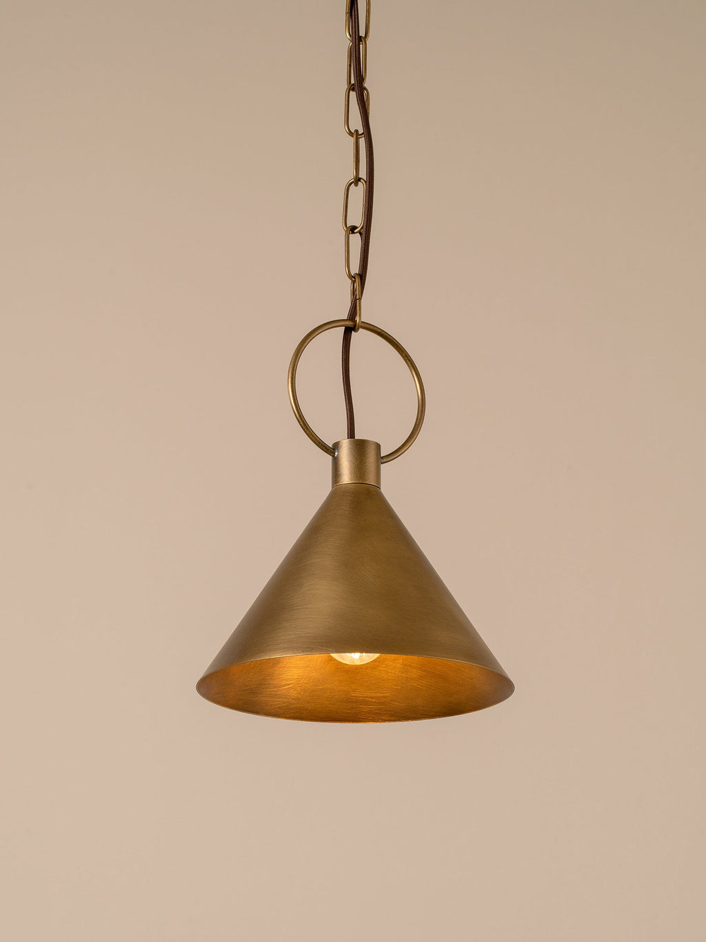 Bladen small aged brass pendant
