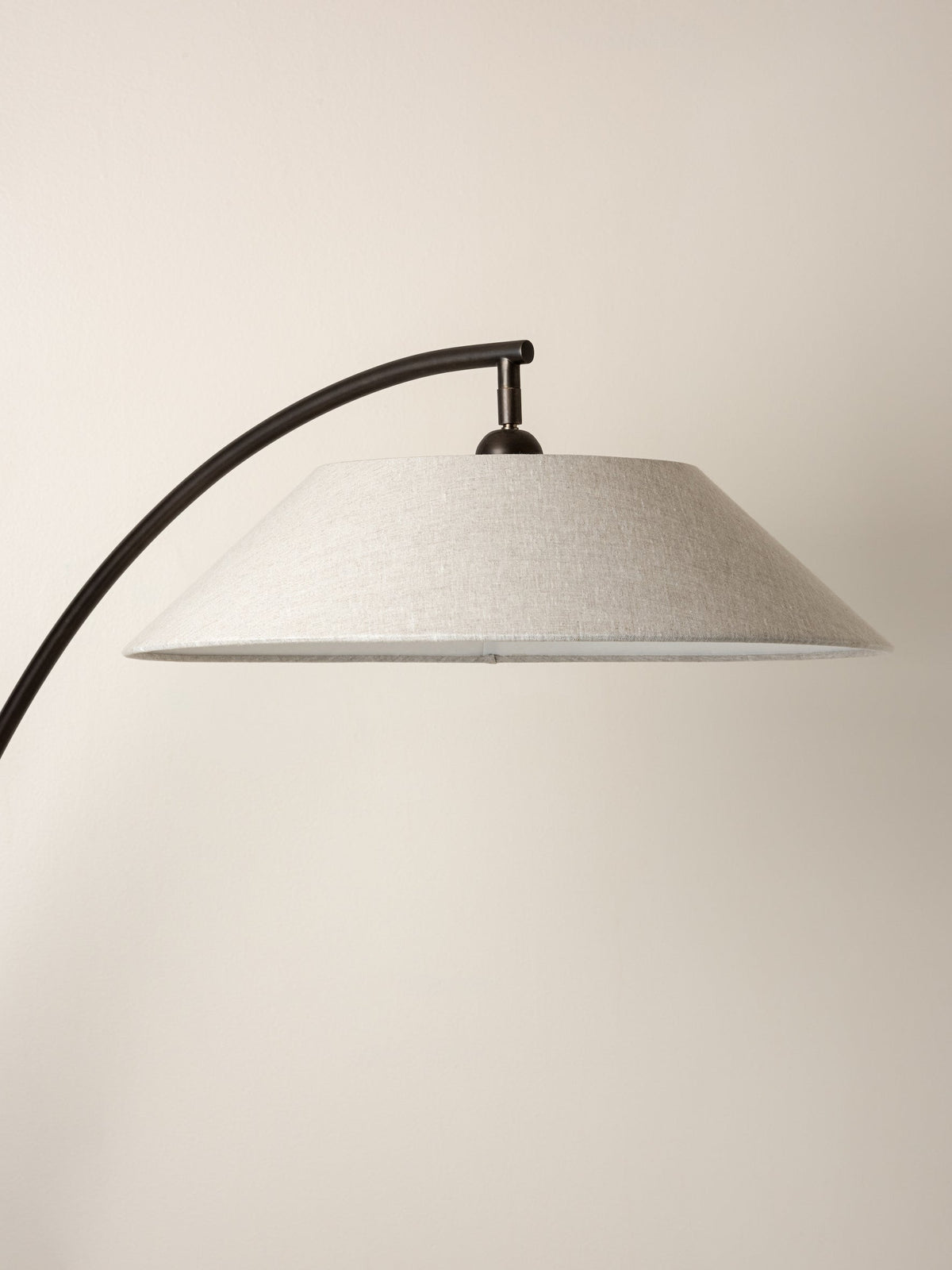 Circo - arc bronze and linen floor lamp