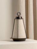 Lanterna - bronze and linen rechargeable table lamp