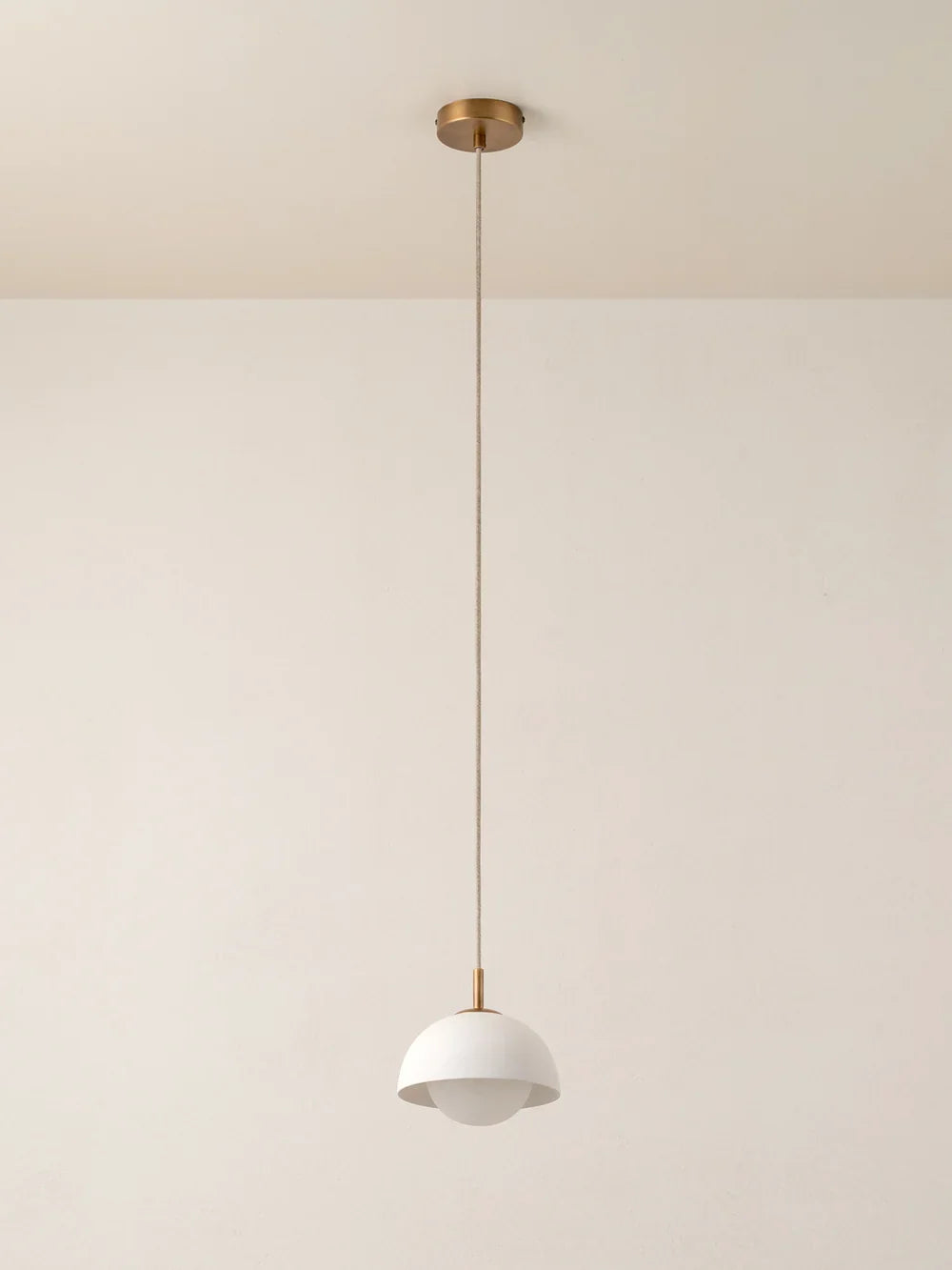 Porsa aged brass and warm white porcelain pendant