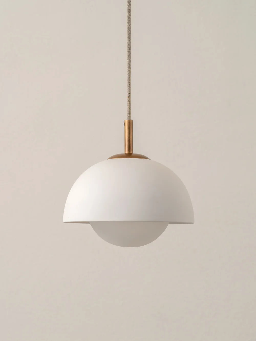 Porsa aged brass and warm white porcelain pendant