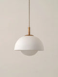 Porsa aged brass and warm white porcelain pendant