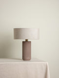 Avero - taupe ribbed concrete table lamp