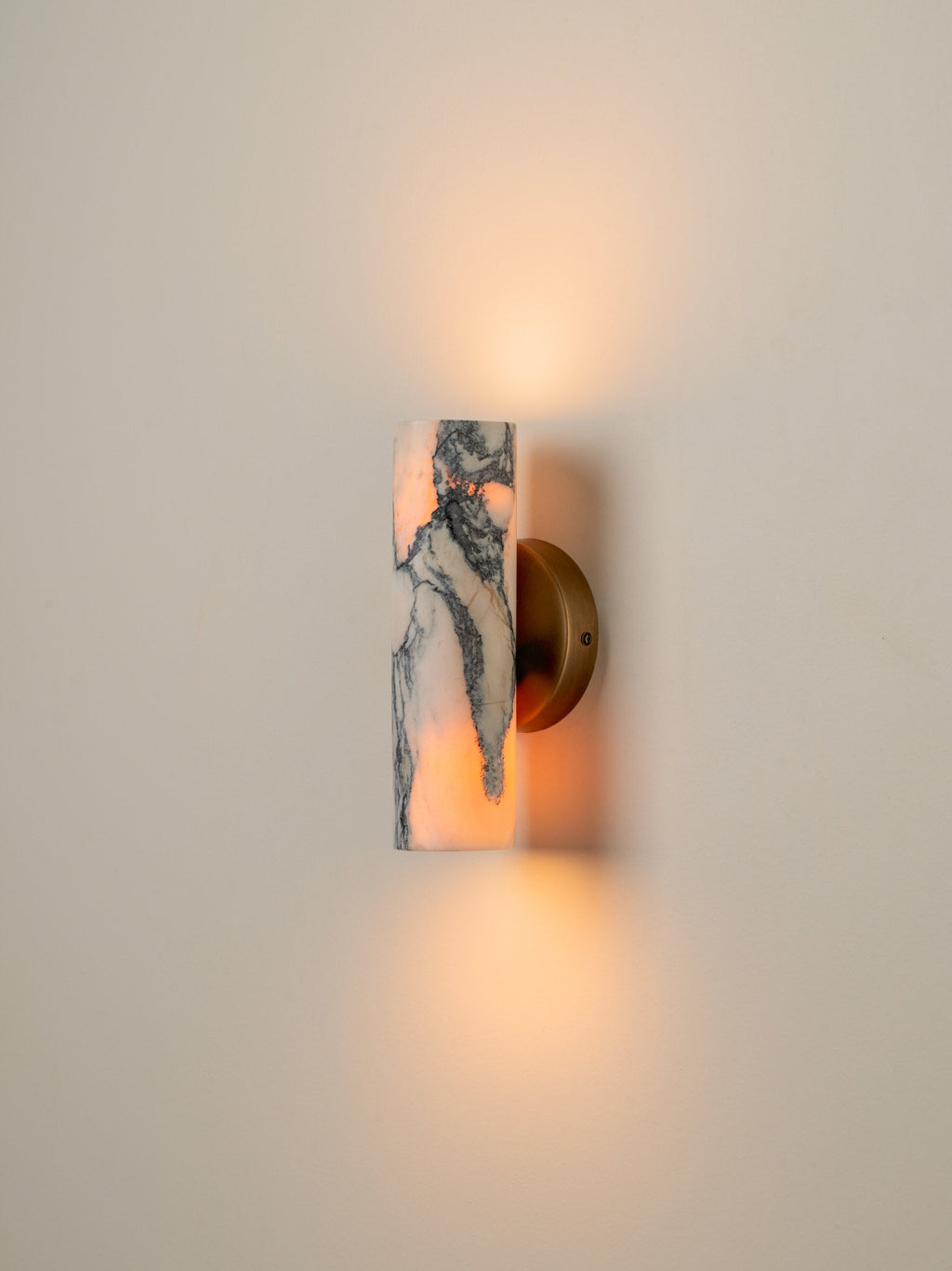 Calla - 2 light Calacatta marble and aged brass wall light